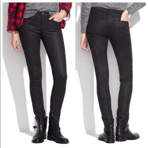 Madewell Coated Skinny Skinny Stretchy Black Ankle Jeans